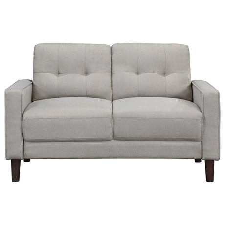 Bowen Beige Upholstered Track Arms Tufted Loveseat by Coaster at Eve Furniture