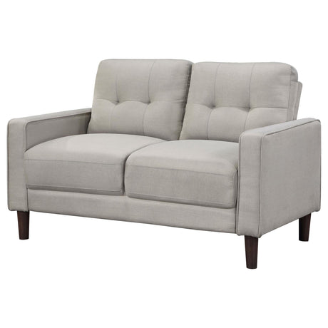 Bowen Beige Upholstered Track Arms Tufted Loveseat by Coaster at Eve Furniture