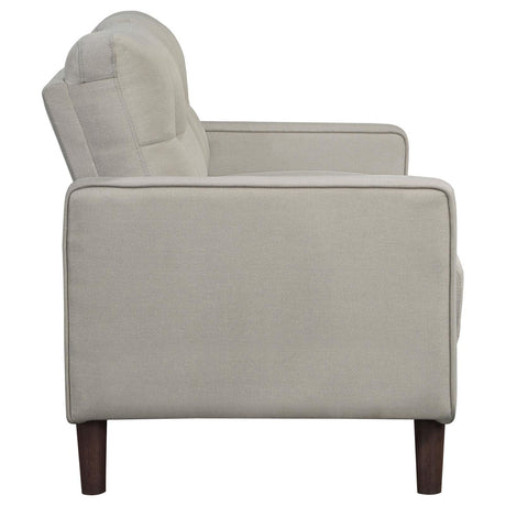 Bowen Beige Upholstered Track Arms Tufted Loveseat by Coaster at Eve Furniture