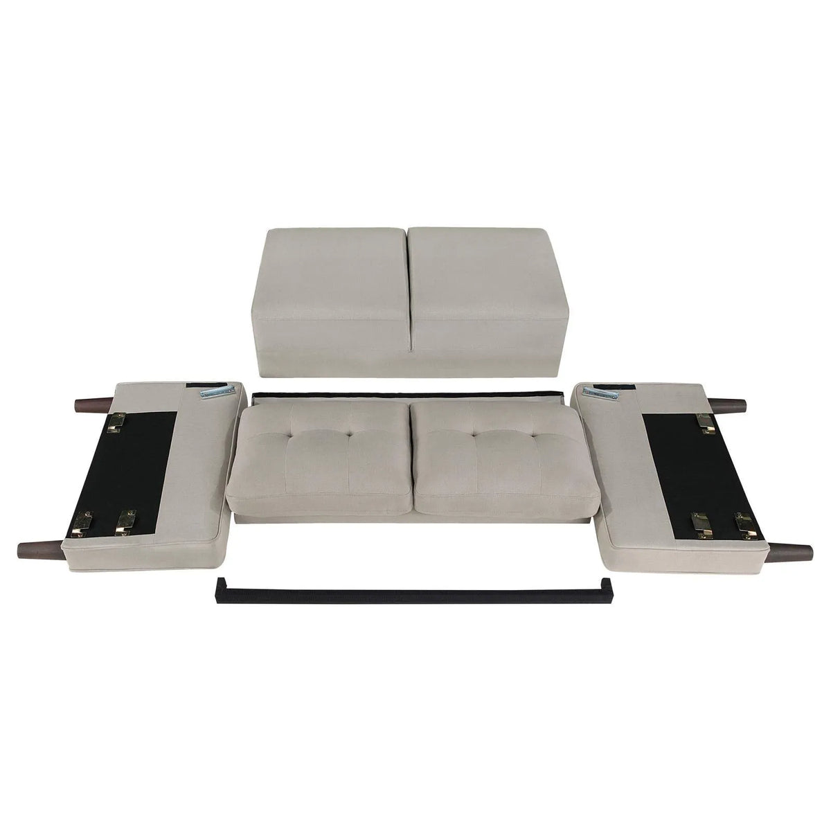 Bowen Beige Upholstered Track Arms Tufted Loveseat by Coaster at Eve Furniture