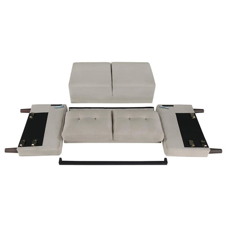 Bowen Beige Upholstered Track Arms Tufted Loveseat by Coaster at Eve Furniture
