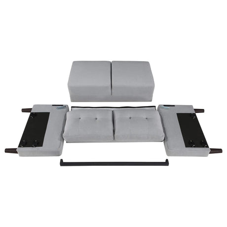 Bowen Gray 2-piece Upholstered Track Arms Tufted Sofa Set by Coaster at Eve Furniture