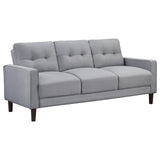 Bowen Gray 2-piece Upholstered Track Arms Tufted Sofa Set by Coaster at Eve Furniture