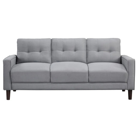 Bowen Gray 2-piece Upholstered Track Arms Tufted Sofa Set by Coaster at Eve Furniture