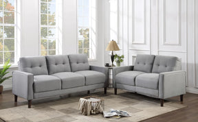 Bowen Gray 2-piece Upholstered Track Arms Tufted Sofa Set by Coaster at Eve Furniture