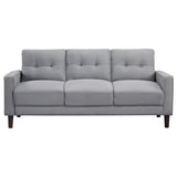 Bowen Gray 3-piece Upholstered Track Arms Tufted Sofa Set by Coaster at Eve Furniture