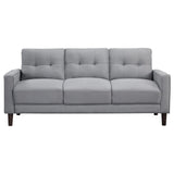Bowen Gray 3-piece Upholstered Track Arms Tufted Sofa Set by Coaster at Eve Furniture