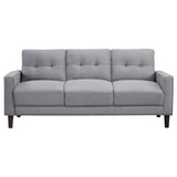 Bowen Gray Upholstered Track Arms Tufted Living Room Set by Coaster at Eve Furniture