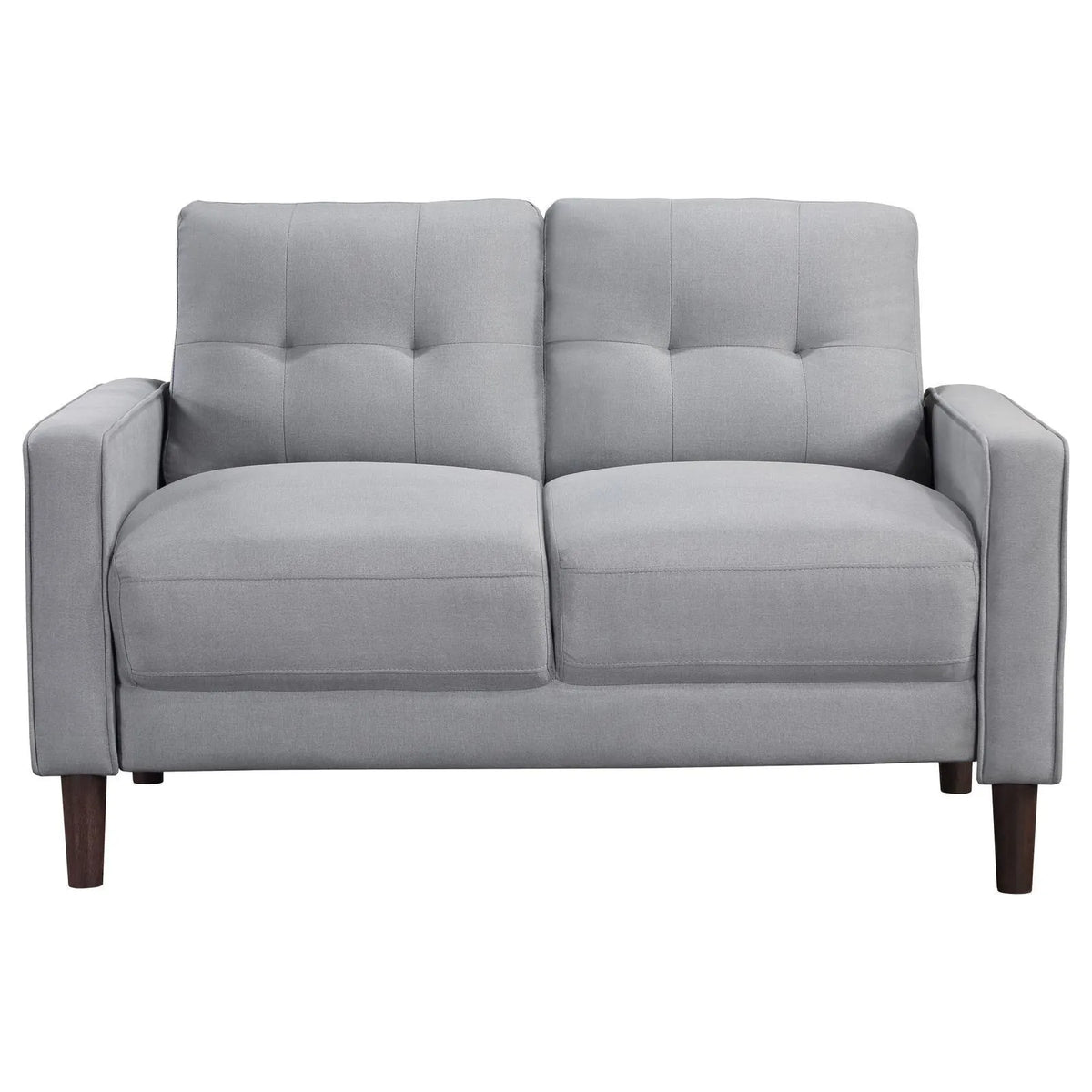 Bowen Gray Upholstered Track Arms Tufted Loveseat by Coaster at Eve Furniture
