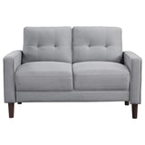 Bowen Gray Upholstered Track Arms Tufted Loveseat by Coaster at Eve Furniture