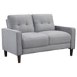 Bowen Gray Upholstered Track Arms Tufted Loveseat by Coaster at Eve Furniture