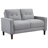Bowen Gray Upholstered Track Arms Tufted Loveseat by Coaster at Eve Furniture