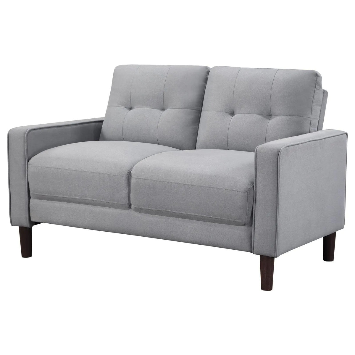 Bowen Gray Upholstered Track Arms Tufted Loveseat by Coaster at Eve Furniture