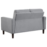 Bowen Gray Upholstered Track Arms Tufted Loveseat by Coaster at Eve Furniture