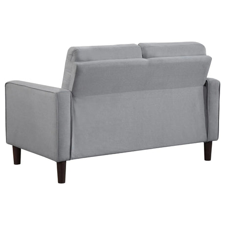 Bowen Gray Upholstered Track Arms Tufted Loveseat by Coaster at Eve Furniture