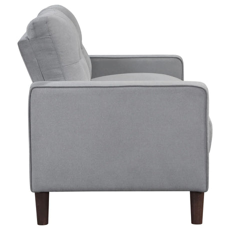 Bowen Gray Upholstered Track Arms Tufted Loveseat by Coaster at Eve Furniture