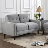 Bowen Gray Upholstered Track Arms Tufted Loveseat by Coaster at Eve Furniture