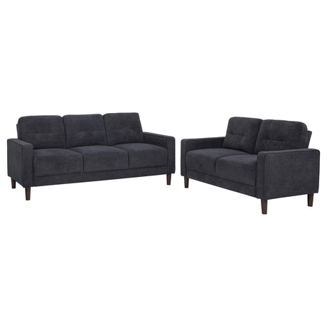 Bowen II 2-piece Steel Grey Fabric Upholstered Track Arm Sofa Set by Coaster at Eve Furniture
