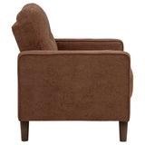 Bowen II 3-piece Rust Fabric Upholstered Track Arm Sofa Set by Coaster at Eve Furniture
