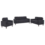 Bowen II 3-piece Steel Grey Fabric Upholstered Track Arm Sofa Set by Coaster at Eve Furniture
