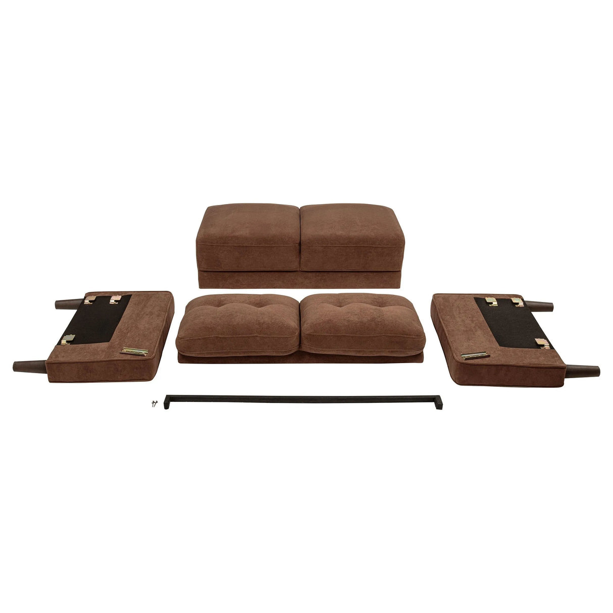 Bowen II Rust 2-Piece Rust Fabric Upholstered Track Arm Sofa Set by Coaster at Eve Furniture