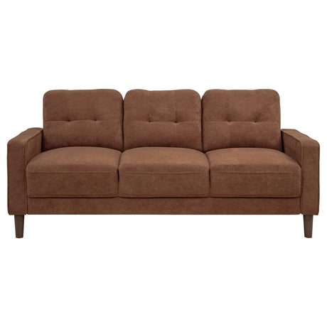 Bowen II Rust 2-Piece Rust Fabric Upholstered Track Arm Sofa Set by Coaster at Eve Furniture
