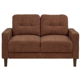 Bowen II Rust 2-Piece Rust Fabric Upholstered Track Arm Sofa Set by Coaster at Eve Furniture