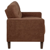 Bowen II Rust 2-Piece Rust Fabric Upholstered Track Arm Sofa Set by Coaster at Eve Furniture
