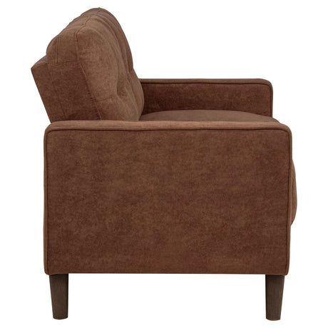 Bowen II Rust 2-Piece Rust Fabric Upholstered Track Arm Sofa Set by Coaster at Eve Furniture