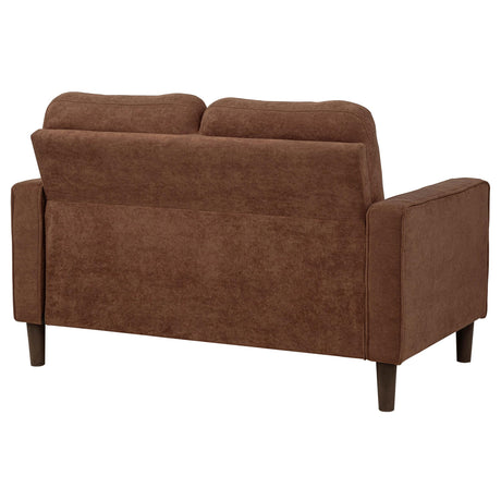 Bowen II Rust Fabric Upholstered Track Arm Loveseat by Coaster at Eve Furniture