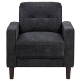 Bowen II Steel Grey Fabric Upholstered Track Accent Chair by Coaster at Eve Furniture
