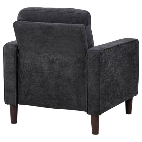 Bowen II Steel Grey Fabric Upholstered Track Accent Chair by Coaster at Eve Furniture