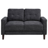 Bowen II Steel Grey Fabric Upholstered Track Arm Loveseat by Coaster at Eve Furniture