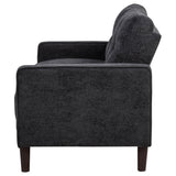 Bowen II Steel Grey Fabric Upholstered Track Arm Loveseat by Coaster at Eve Furniture