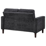 Bowen II Steel Grey Fabric Upholstered Track Arm Loveseat by Coaster at Eve Furniture