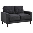Bowen II Steel Grey Fabric Upholstered Track Arm Loveseat by Coaster at Eve Furniture