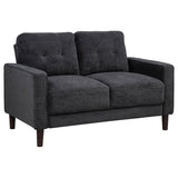 Bowen II Steel Grey Fabric Upholstered Track Arm Loveseat by Coaster at Eve Furniture