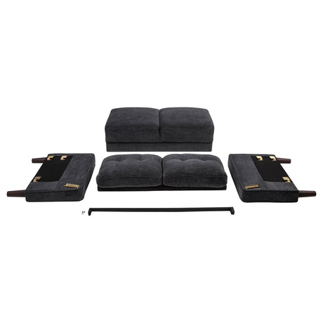 Bowen II Steel Grey Fabric Upholstered Track Arm Sofa by Coaster at Eve Furniture