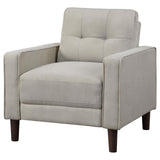 Bowen Upholstered Track Arms Tufted Chair Beige by Coaster at Eve Furniture