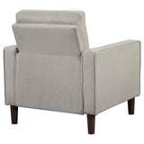 Bowen Upholstered Track Arms Tufted Chair Beige by Coaster at Eve Furniture