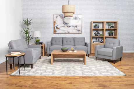 Bowen Upholstered Track Arms Tufted Chair Grey by Coaster at Eve Furniture