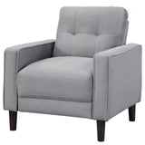 Bowen Upholstered Track Arms Tufted Chair Grey by Coaster at Eve Furniture