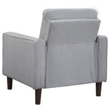Bowen Upholstered Track Arms Tufted Chair Grey by Coaster at Eve Furniture