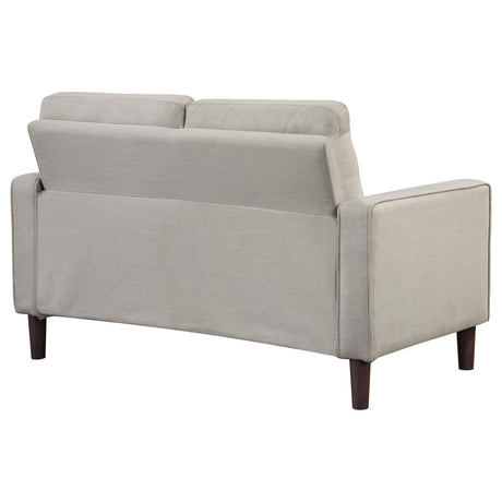 Bowen Beige Upholstered Track Arms Tufted Loveseat by Coaster at Eve Furniture