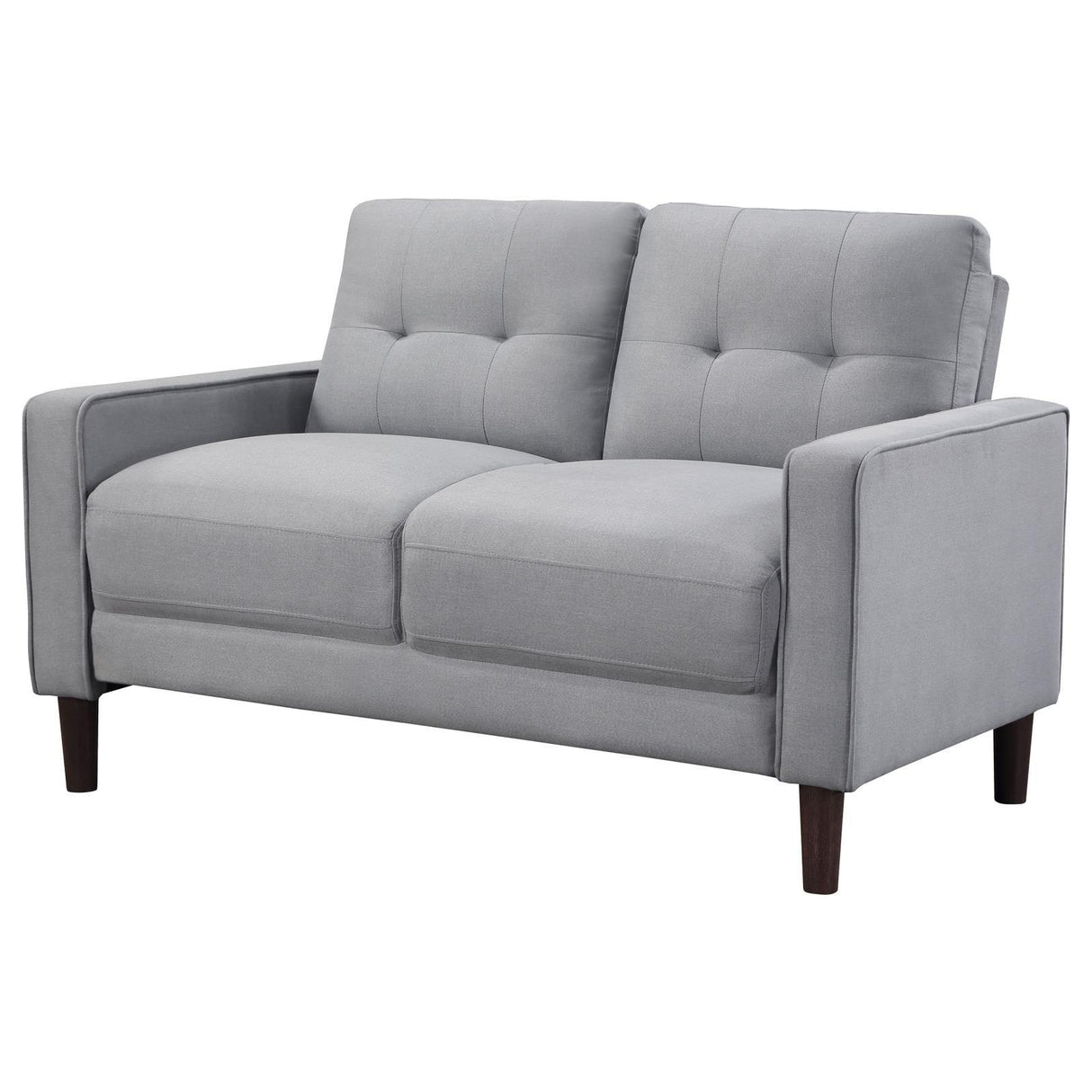 Bowen Gray Upholstered Track Arms Tufted Loveseat by Coaster at Eve Furniture