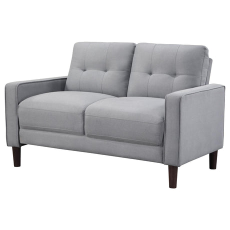 Bowen Gray Upholstered Track Arms Tufted Loveseat by Coaster at Eve Furniture