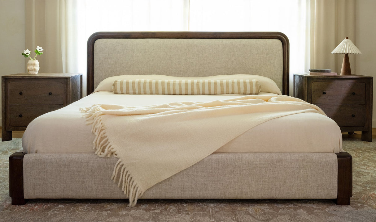 Bower Queen Bed Brown by Moe's Home at Eve Furniture
