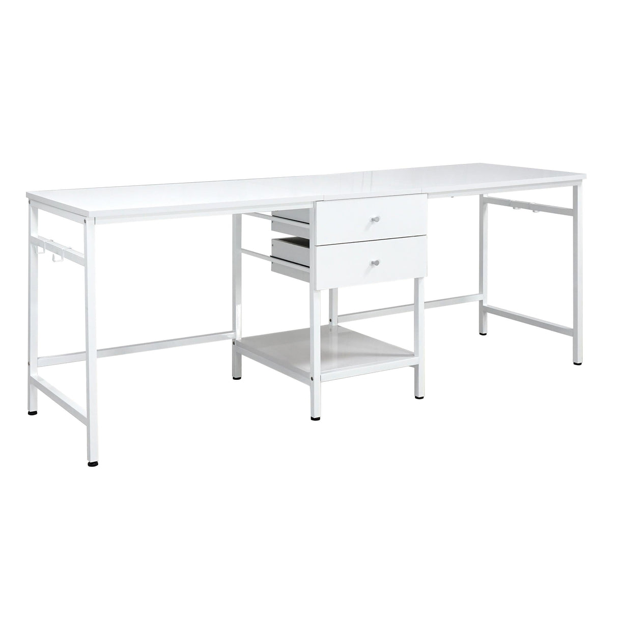 Bowers White High Gloss Writing Desk by Coaster at Eve Furniture