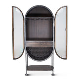 Bowery 34" Tall Oval Bar Cabinet by Home Trends & Design at Eve Furniture