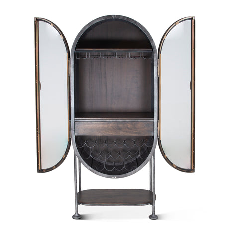 Bowery 34" Tall Oval Bar Cabinet by Home Trends & Design at Eve Furniture